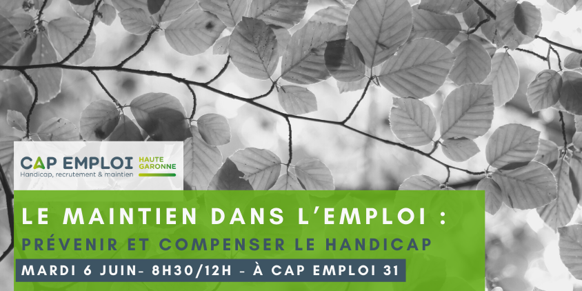 Le maintien dans l'emploi -  6 juin- 8h30 à 12h - dans les locaux de CAP EMPLOI Haute-Garonne